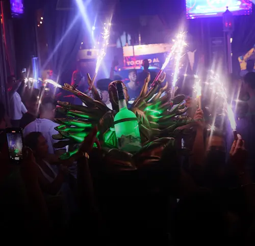 Bottle service with sparklers at Mandala Cancun